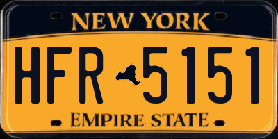 NY license plate HFR5151