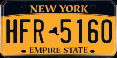 NY license plate HFR5160