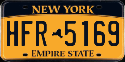 NY license plate HFR5169
