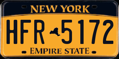 NY license plate HFR5172