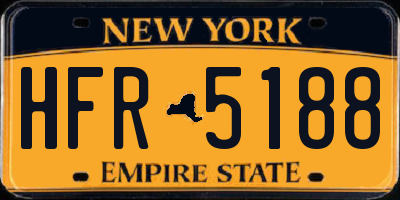 NY license plate HFR5188