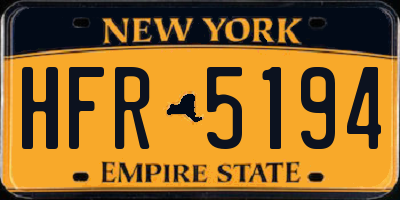 NY license plate HFR5194