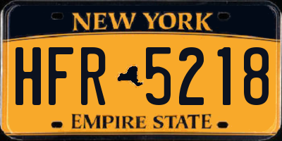 NY license plate HFR5218