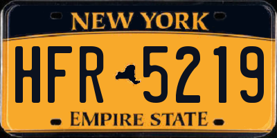 NY license plate HFR5219