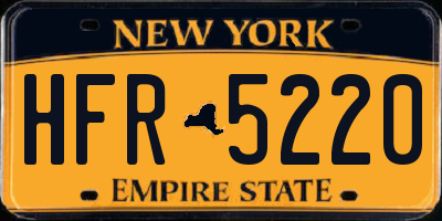 NY license plate HFR5220