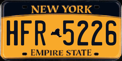 NY license plate HFR5226