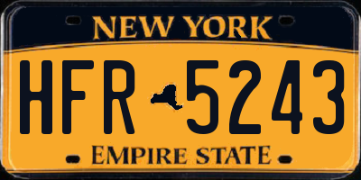 NY license plate HFR5243