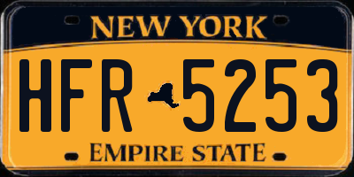 NY license plate HFR5253