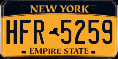 NY license plate HFR5259