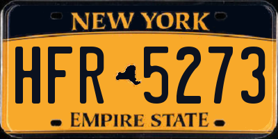 NY license plate HFR5273
