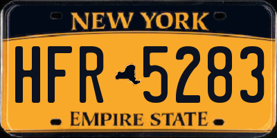 NY license plate HFR5283