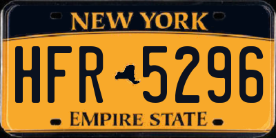 NY license plate HFR5296