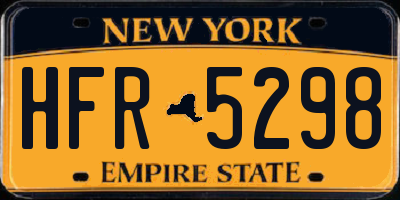 NY license plate HFR5298