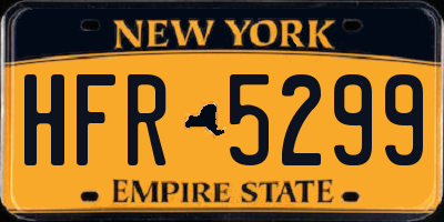 NY license plate HFR5299