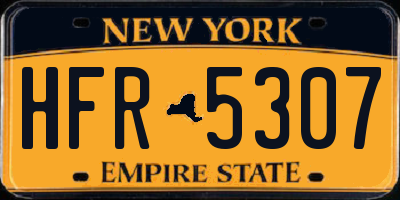 NY license plate HFR5307