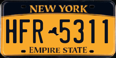NY license plate HFR5311