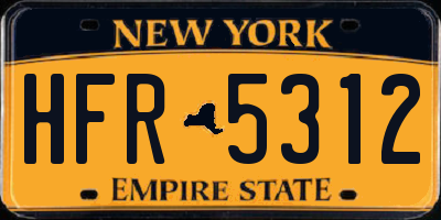 NY license plate HFR5312