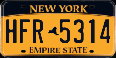 NY license plate HFR5314