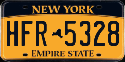 NY license plate HFR5328