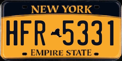 NY license plate HFR5331