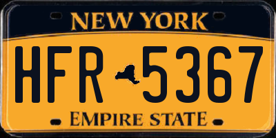 NY license plate HFR5367