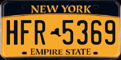 NY license plate HFR5369