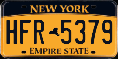 NY license plate HFR5379