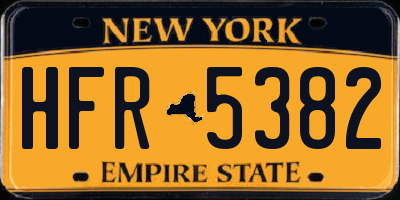 NY license plate HFR5382