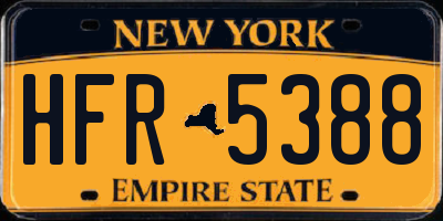 NY license plate HFR5388