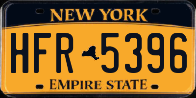 NY license plate HFR5396