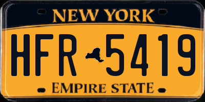 NY license plate HFR5419