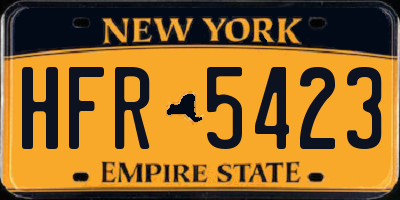 NY license plate HFR5423
