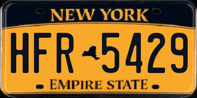 NY license plate HFR5429