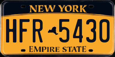 NY license plate HFR5430