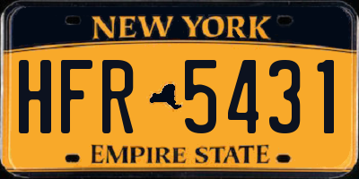 NY license plate HFR5431