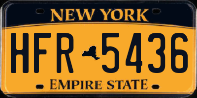 NY license plate HFR5436