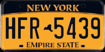 NY license plate HFR5439