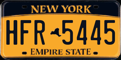 NY license plate HFR5445