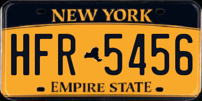NY license plate HFR5456