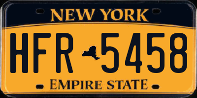 NY license plate HFR5458