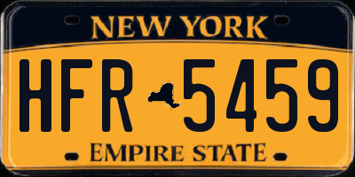 NY license plate HFR5459