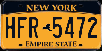 NY license plate HFR5472