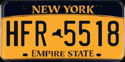 NY license plate HFR5518