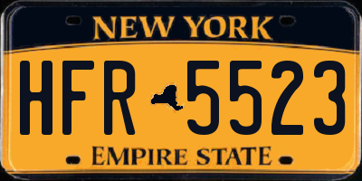 NY license plate HFR5523