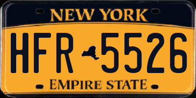 NY license plate HFR5526