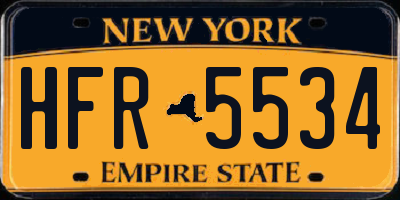 NY license plate HFR5534