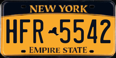 NY license plate HFR5542