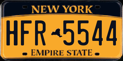 NY license plate HFR5544