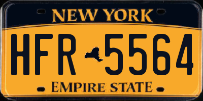 NY license plate HFR5564