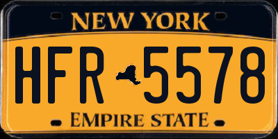 NY license plate HFR5578